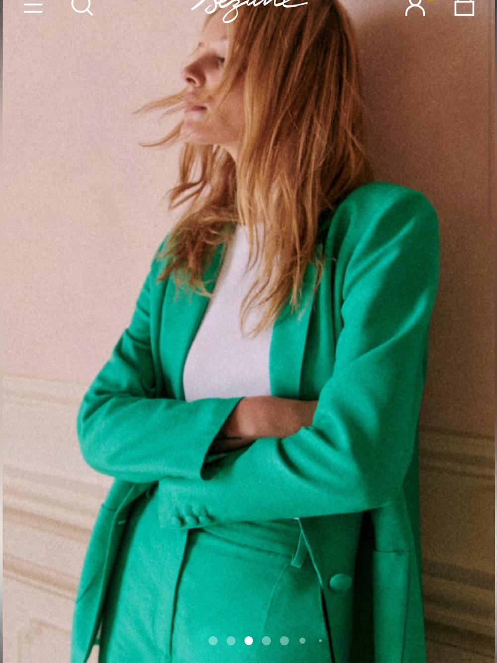 Sezane Emerald Green Tailored Blazer